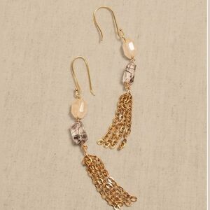 Aureus + Argent Quartz Golden Brass Tassel Earrings